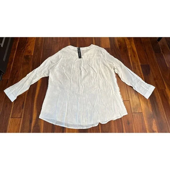 Women’s Blouse Shirt Floral Flowers Lace 5XL White Flowy Boho Gracila - Picture 9 of 16